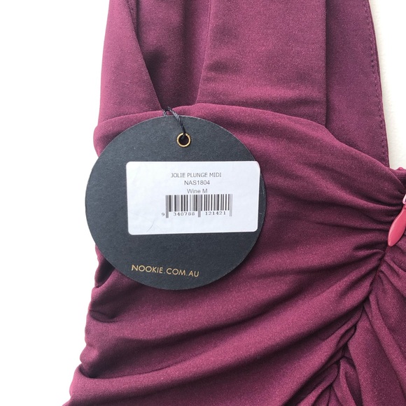 Nookie Jolie Plunge Midi Dress in Wine NWT - Picture 7 of 9